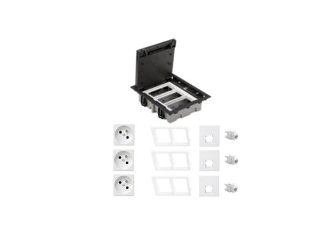 KONTAKT SIMON FLOOR BOX puszka podłogowa 3x gniazdo pojedyncze z/u + 3x gniazdo RJ45 kat. 6 nieekranowane do podłóg technicznych