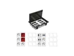 KONTAKT SIMON FLOOR BOX puszka podłogowa 7x gniazdo z/u + 2x DATA + RTV-SAT + VGA + HDMI + Głośnikowe do podłóg technicznych ( p