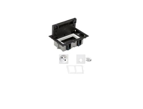 KONTAKT SIMON FLOOR BOX puszka podłogowa 1x gniazdo pojedyncze z/u + 1x gniazdo RJ45 kat.6 nieekranowane do podłóg technicznych