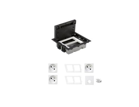 KONTAKT SIMON FLOOR BOX puszka podłogowa 3x gniazdo pojedyncze z/u + 1x gniazdo RJ45 kat. 6 nieekranowane do podłóg technicznych