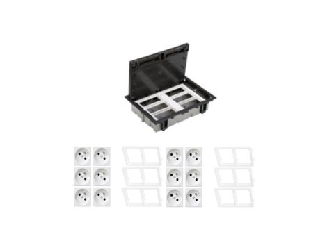 KONTAKT SIMON FLOOR BOX puszka podłogowa 12x gniazdo pojedyncze z/u do podłóg technicznych ( podniesionych )