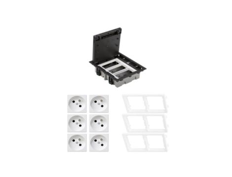 KONTAKT SIMON FLOOR BOX puszka podłogowa 6x gniazdo pojedyncze z/u do podłóg technicznych ( podniesionych )