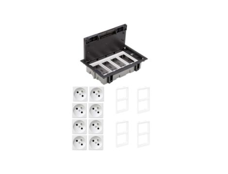 KONTAKT SIMON FLOOR BOX puszka podłogowa 8x gniazdo pojedyncze z/u do podłóg technicznych ( podniesionych )