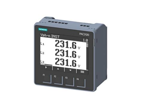 Miernik parametrów sieci PAC3220 x/1A x/5A licznik energii kl.0,5 MODBUS TCP/IP 2xRJ45 2DI 2DO 24-60VDC 7KM3220-1BA01-1EA