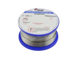 CYNEL UNIPRESS Cyna 1,00mm 250g Sn60Pb40 SW26/3/2.5 spoiwo lutownicze PROFESSIONAL