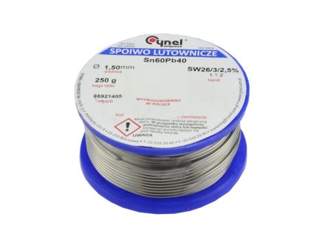CYNEL UNIPRESS Cyna 1,50mm 250g Sn60Pb40 SW26/3/2.5 spoiwo lutownicze PROFESSIONAL