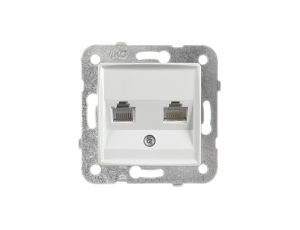LINNERA S Gniazdo komputerowe 2xRJ45 kat.5e biały połysk 91440034