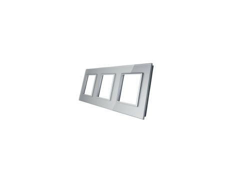 Livolo POTRÓJNA SREBRNA METALIZOWANA RAMKA SZKLANA 222 x 80mm GPF-3-64