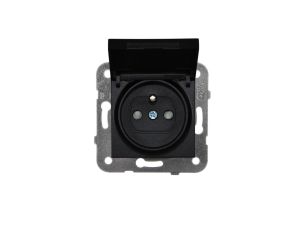 Panasonic NOVELLA Gniazdo z klapką IP44 z/u czarne 92105570M