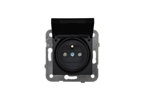 Panasonic NOVELLA Gniazdo z klapką IP44 z/u czarne 92105570M