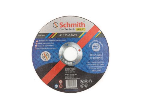 Tarcza do cięcia metalu 125x1 mocna Schmith
