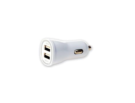 Samochodowa Ładowarka 2X USB 5V 1A/2.1A Biała IUSB2-CAR2-2A2P