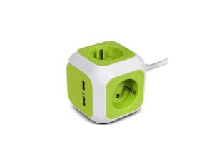 MagicCube poczwórne gniazdko prądowe, 2 wejścia usb 1,4m GreenBlue GB118 GB118