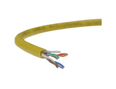 Kabel UTP kat.5e U/UTP 4x2x0,48 linka żółta Alantec /100m/