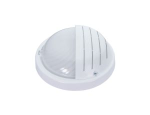 Oprawa GRILL, E27, 60W, biała-polipropylen, klosz matowy-szkło, IP44, osłona A2240-M