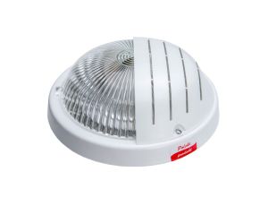 Oprawa GRILL, E27, 60W, biała-polipropylen, klosz przeźroczysty-szkło, IP44, osłona A2240