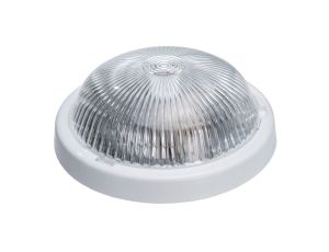 Oprawa ALFA, E27, 100W, biała-polipropylen, klosz przeźroczysty-szkło, IP44 A2210