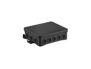 Puszka naścienna 90x40x135mm z dławnicą zintegrowaną samozatrzaskowa, bezhalogenowa, seria FASTBOXiHOOK czarna IP54 NS9 35404107