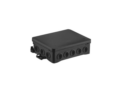 Puszka naścienna 90x40x135mm z dławnicą zintegrowaną samozatrzaskowa, bezhalogenowa, seria FASTBOXiHOOK czarna IP54 NS9 35404107