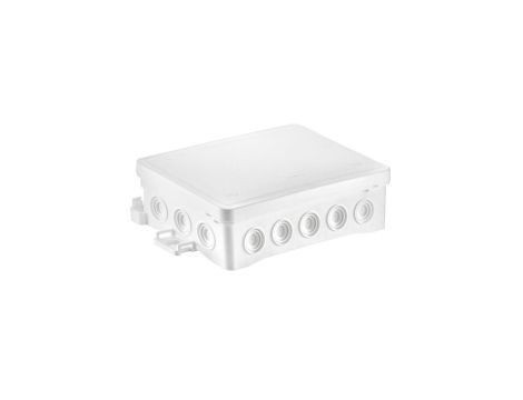 Puszka naścienna 90x40x135mm z dławnicą zintegrowaną samozatrzaskowa, bezhalogenowa, seria FASTBOXiHOOK biała IP54 NS9 35404106