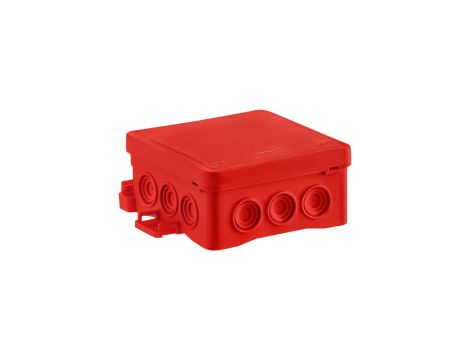 Puszka naścienna 85x40x85mm z dławnicą zintegrowaną samozatrzaskowa, bezhalogenowa seria FASTBOXiHOOK czerwona IP54 NS6 35346101