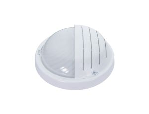 Oprawa GRILL, E27, 60W, biała-polipropylen, klosz matowy-poliwęglan, IP44, osłona, IK10 A2240-MP