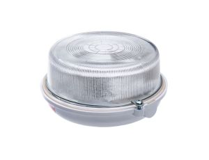 Oprawa SAUNA-7061NC, E27, 100W, biała-bakelit, klosz przeźroczysty-szkło, IP54 A2820