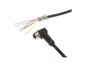 Złącze do samokonfekcjonowania M12 żeńskie 8pin kątowe druga końcówka niezarobiona 8x0.25mm 20m 30V IP67 VKB05A21