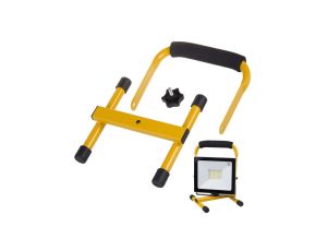 Podłogowy statyw roboczy dla naświetlaczy LED Maclean, kolor żólty, stal, możliwość regulacji kąta, pasuje do MCE550/650, MCE652