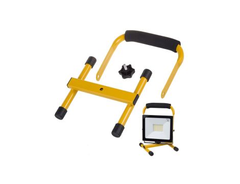 Podłogowy statyw roboczy dla naświetlaczy LED Maclean, kolor żólty, stal, możliwość regulacji kąta, pasuje do MCE550/650, MCE652