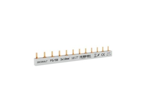Szyna łączeniowa sztyftowa PS/SB obustronnie izolowana 3-fazowa 12-modułowa 10mm2 DV 9436