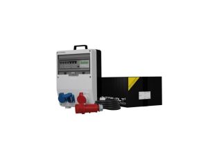 Rozdzielnica budowlana z licznikiem zużycia energii i kablem TD-S/FI SKH 16A 2x230V Schuko Doktorvolt 9832