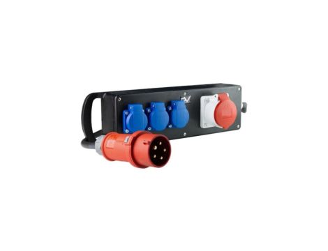 Rozdzielacz gumowy Listwa gumowa 1x16A 3x230V Wtyczka 16A 400V 2568