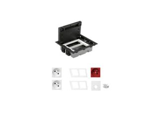 KONTAKT SIMON FLOOR BOX puszka podłogowa 2x gniazdo z/u +1x gniazdo DATA + 1x gniazdo RJ45 kat. 6 nieekranowane do podłóg techni