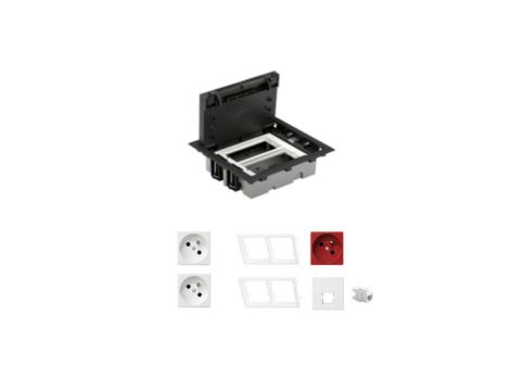 KONTAKT SIMON FLOOR BOX puszka podłogowa 2x gniazdo z/u +1x gniazdo DATA + 1x gniazdo RJ45 kat. 6 nieekranowane do podłóg techni
