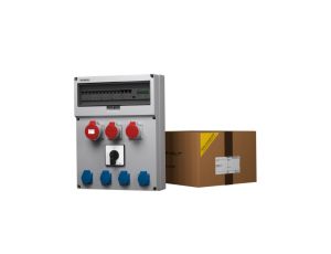 Rozdzielnica budowlana z łącznikiem i licznikiem zużycia energii GR-S/FI 32A 2x16A 4x230V Schuko Mennekes Doktorvolt 9108