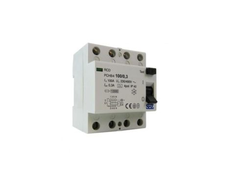 Wyłącznik różnicowoprądowy 100A 300mA 4P 10kA TYP A RCD/RCCB SEZ 6291