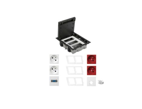 KONTAKT SIMON FLOOR BOX puszka podłogowa 2x gniazdo z/u + 2x gniazdo DATA + 1x gniazdo RJ45 kat. 6 + 1x VGA do podłóg techniczny