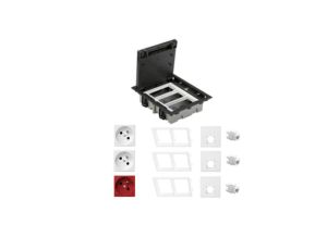 KONTAKT SIMON FLOOR BOX puszka podłogowa 2x gniazdo pojedyncze z/u + 1x gniazdo DATA + 3x gniazdo RJ45 kat. 6 do podłóg technicz