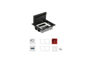 KONTAKT SIMON FLOOR BOX puszka podłogowa 1x gniazdo z/u +1x gniazdo DATA + 1x gniazdo RJ45 kat. 6 + 1x VGA do podłóg technicznyc