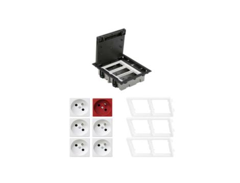 KONTAKT SIMON FLOOR BOX puszka podłogowa 5x gniazdo pojedyncze z/u + 1x gniazdo DATA do podłóg technicznych ( podniesionych )