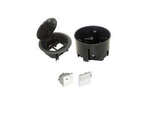 EFAPEL FLOOR BOX puszka podłogowa okrągła EFAPEL 1x gniazdo 230V z/u + 1x gniazdo RJ45 kat. 5e UTP nieekranowane