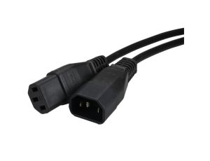 Przedłużacz zasilający 230V IEC320 C14/ C13 1,8m czarny