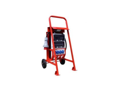 Rozdzielnica budowlana na stojaku z licznikiem zabezpieczenia SIEMENS eXT S/FI SET 32A 2x16A 4x230V Schuko Doktorvolt 6177