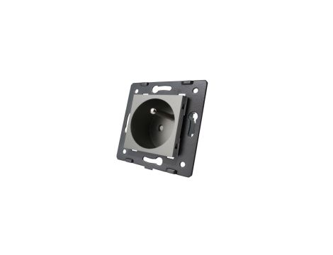Livolo SREBRNY WKŁAD GNIAZDA ELEKTRYCZNEGO 16A FRENCH (BOLEC)