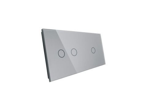 Livolo SREBRNY METALIZOWANY PANEL SZKLANY 1+2 7012-64