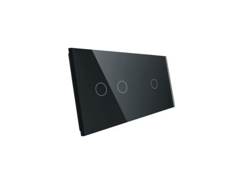 Livolo CZARNY PANEL SZKLANY 1+2 7012-62
