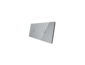 Livolo SREBRNY METALIZOWANY PANEL SZKLANY 1+1 7011-64