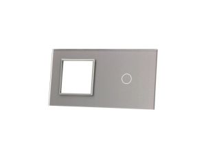 Livolo SREBRNY PANEL SZKLANY 1 + MIEJSCE NA GNIAZDO 701G-64