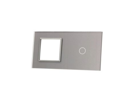 Livolo SREBRNY PANEL SZKLANY 1 + MIEJSCE NA GNIAZDO 701G-64